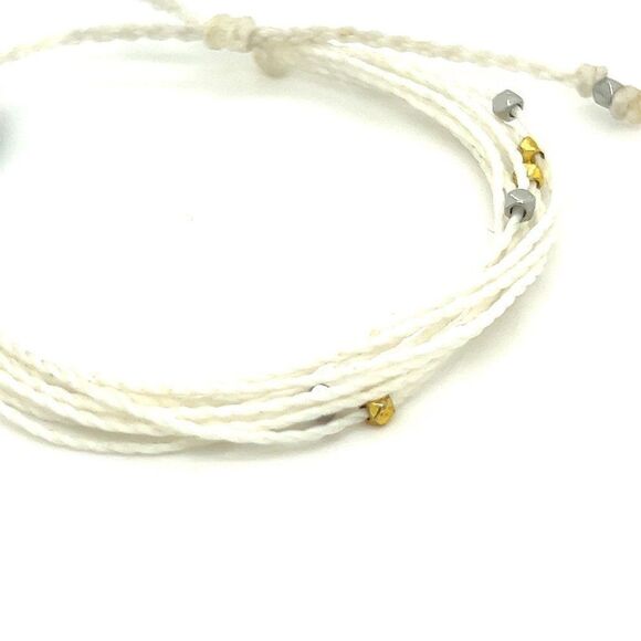 Pura Vida White Strand with Gold/Silver Beads Bracelet - Picture 2 of 4